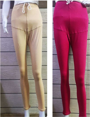 D C H Ankle Length  Ethnic Wear Legging(Beige, Pink, Solid)