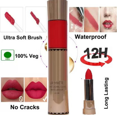 KAIASHA Matte & Gloss Lipstick good look liquid matte lipstick pack of - 1(red, 10 g)