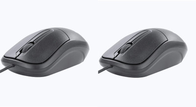 ZEBRONICS Zeb-Comfort + Black Pack of 2 Wired Ambidextrous Optical Mouse(USB 2.0, USB 3.0, Black)