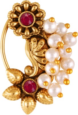 VIGHNAHARTA Pearl Gold-plated Plated Brass Nathiya