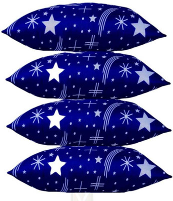 SANJU BROTHER LUXORY Microfibre Solid Sleeping Pillow Pack of 4(Blue)