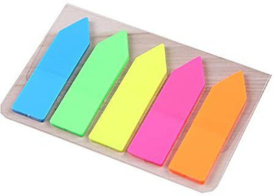 DELINGER Sticky Notes Flim Index 125 Sheets Page Marker Arrow Flags, 5 Colors(Set Of 125, Vibrent 5 Color)
