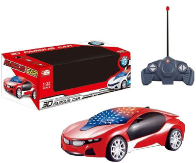 Authfort Chargeable 3D Remote Control Lightning Famous Toy Car(Red)
