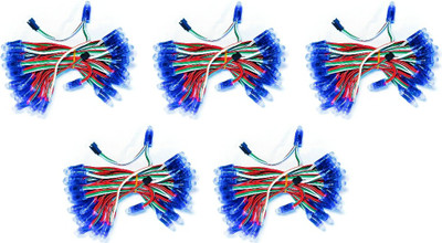 Riptu 50 LEDs 6 m Multicolor Color Changing, Flickering, Steady String Rice Lights(Pack of 5)