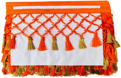 MARUTI KRUPA ENTERPRISE MAKE ORANGE AND GOLD TASSELS LACE WIDTH:4 INCH LENGTH:9METER Lace Reel(Pack of 1)