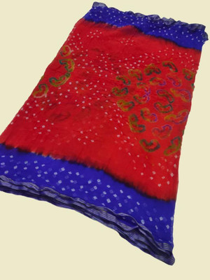 NeeLKANTH ENTERPRISE Printed Bandhani Chiffon Saree(Red)