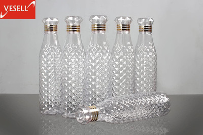 Pack of 6 Crystal Clear Water Bottle for Fridge,for Home Office Gym School Boy,Unbreakable 1000 ml Bottle Plastic