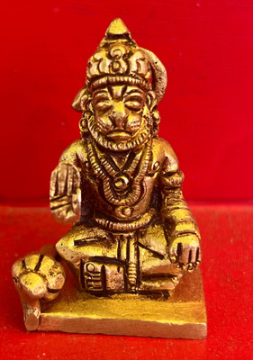 nath enterprises Lord Hanuman idols For Office Home Decorative Showpiece  -  2 cm(Brass, Yellow)