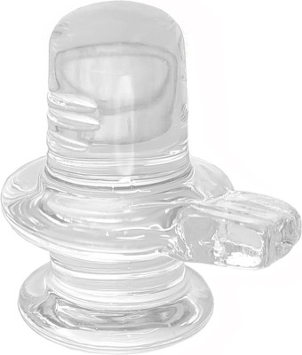 FOBHIYA Crystal Clear Sphatik Shivling Statue, Holy Spiritual Crystal Shivling for Puja Decorative Showpiece  -  5 cm(Crystal, Clear)