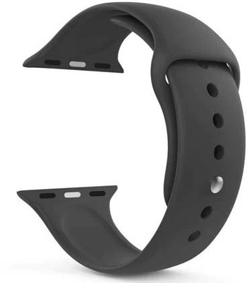 Speeqo Black Silicone Apple WatchBand (42/44/45mm) Smart Watch Strap(Black)