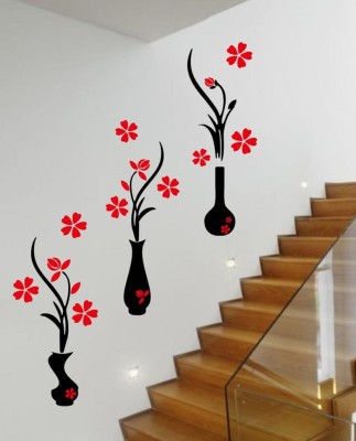 Balkrishna Sticker 59 cm Beautiful Simple Flower Wall Sticker / Wall Decal / Wallpaper Self Adhesive Sticker(Pack of 1)