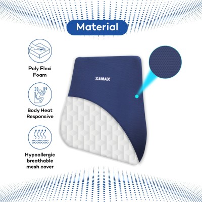 AMRON XAMAX Backrest Pro F Lumbar Support Pillow Back Cushion for Car Seat | Office Chair Back / Lumbar Support(Blue)