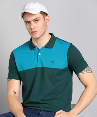 Allen Solly Colorblock Men Polo Neck Green T-Shirt