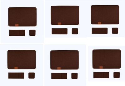 HomeCloud Rectangular Pack of 6 Table Placemat(Brown, Cotton)