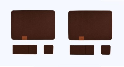 HomeCloud Rectangular Pack of 2 Table Placemat(Brown, Polyester)