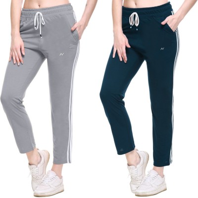 Afronaut Striped Women Grey, Blue Track Pants