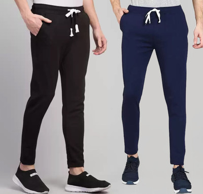 BTMZ Solid Men Black, Blue Track Pants