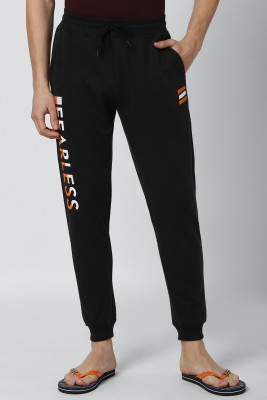 PETER ENGLAND Printed Men Black Track Pants