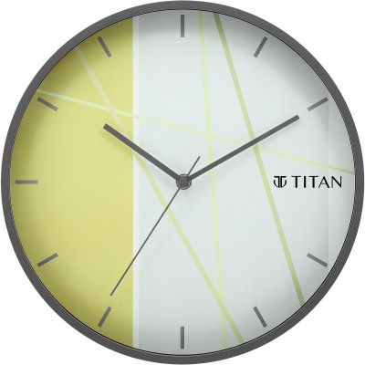 Titan Analog 30.5 cm X 30.5 cm Wall Clock(Black, With Glass, Standard)