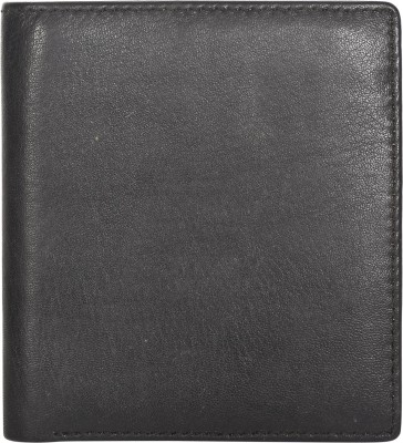 Leatherman Fashion Men Black Genuine Leather Wallet(8 Card Slots)