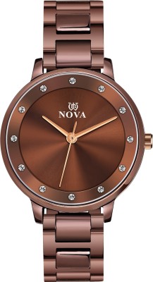 NOVA Women & Girls Black Dimond Chain Analog Watch  - For Girls