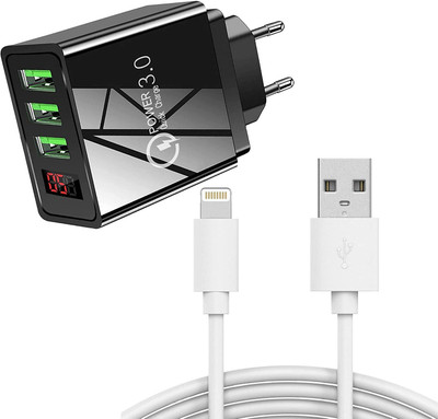 MARS 12 W 2.4 A Wall Charger for Mobile with Detachable Cable(Black, Cable Included)