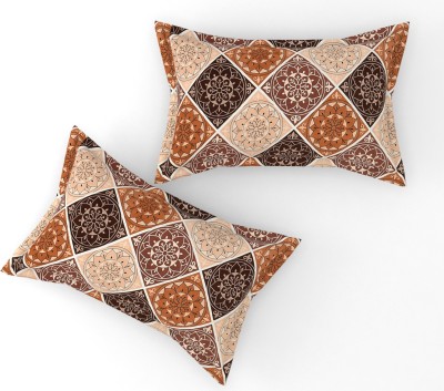 OPTICA WEAVES Printed Cushions & Pillows Cover(Pack of 2, 43 cm*68 cm, Beige, Brown)