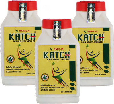 masolin KATCH AYURVEDIC PAIN RELIEF CAPSULE - PACK OF 3 X 60CAPS (45 DAYS COURSE) Capsules(3 x 60 Units)