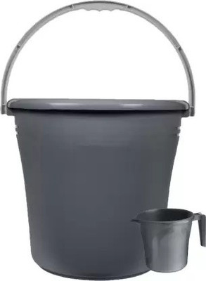 YASHODEEP PLASTIC New Premium Standard Quality Plastic Frosty Bucket (16 L) & Mug (1.5 L) Set Of 2 16 L Plastic Bucket(Grey)