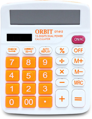 Villy Orbit OT-612 CHECK & CORRECT Orange Basic  Calculator(12 Digit)