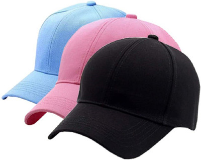 Minar Solid Sports/Regular Cap Cap(Pack of 3)