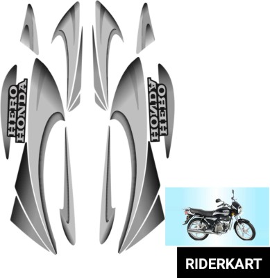 RIDERKART Sticker & Decal for Bike(Silver, Black)