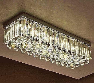 LightWave Crystal Ceiling Light 25cm X 55cm 6 Yellow lights Chandelier for home decor Chandelier Ceiling Lamp(Yellow)