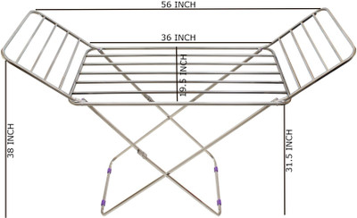 Unizone Steel, Plastic Floor Cloth Dryer Stand JB2SS-0001 (4 Tier) SS-CKLOTH-STAND-PIPE (1 Tier)(1 Tier)