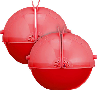 KUBER INDUSTRIES Plastic Washing Fruit Vegetables Draining Basket, With Lid- Pack of 2 (Red) Collapsible Colander(Red Pack of 2)