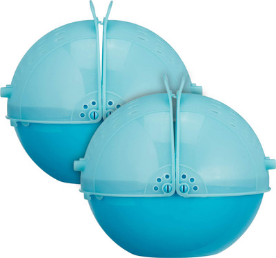 KUBER INDUSTRIES Plastic Washing Fruit Vegetables Draining Basket, With Lid- Pack of 2 (Blue) Collapsible Colander(Blue Pack of 2)