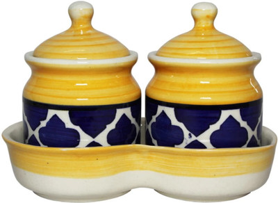 Nayi Umang Ceramic Utility Container  - 200 ml(Pack of 3, Multicolor)