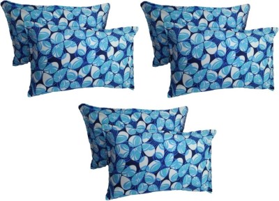 Asar Creations Floral Pillows Cover(Pack of 6, 46 cm*72 cm, Blue, White)