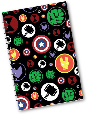 Desi Feriwala Avengers A5 Notebook Unruled 100 Pages(Multicolor, Black)