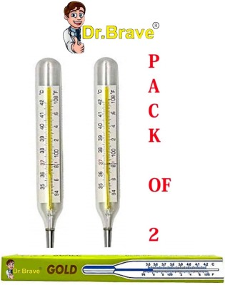Dr.Brave Healthcare Smic SMIC Gold mercury thermometer (PACK OF 2 PCS) (Transparent) Thermometer(Transparent)