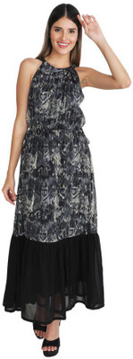 Jakanary Women Maxi Black Ankle Length Dress