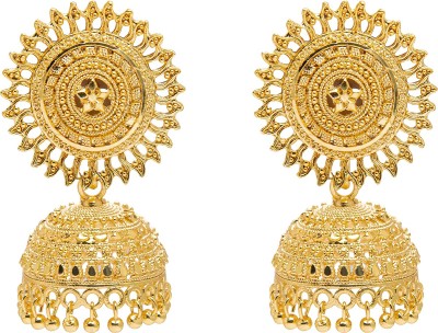 Shining Jewel Traditional Gold Medium Sized Classic Jhumki Earrings Brass Jhumki Earring