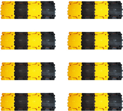 Robustt Plastic speed bump for high visibility & Concrete Traffic (8 meter- 32 blocks) Emergency Sign