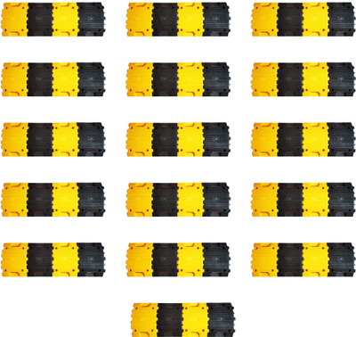 Robustt Plastic speed bump for high visibility and Concrete Traffic (16 meter-64 blocks) Emergency Sign