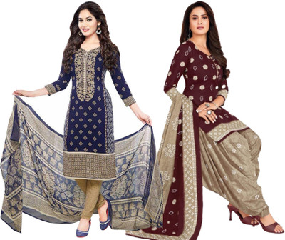RENSILAFAB Crepe Printed Kurta & Patiyala Material