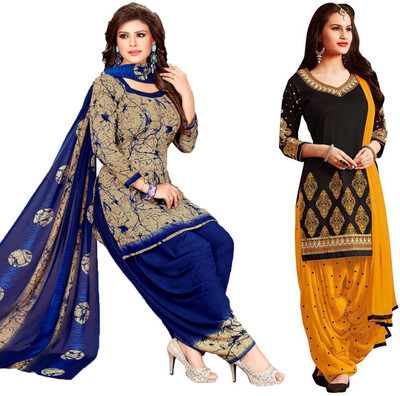 RENSILAFAB Crepe Printed Kurta & Patiyala Material