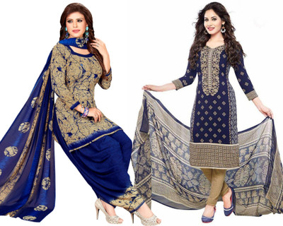 RENSILAFAB Crepe Printed Kurta & Patiyala Material