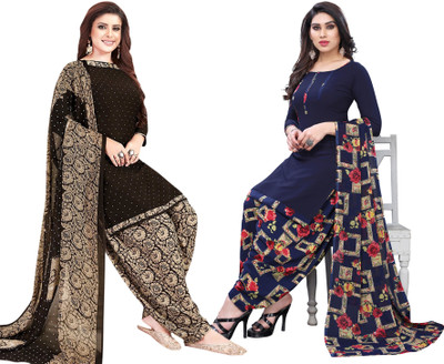RENSILAFAB Crepe Printed Kurta & Patiyala Material