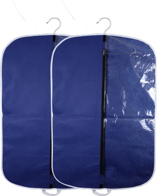 AMIRA INDUSTRIES Non Woven One Side Transparent Coat Cover/Blazer Cover/Suit Cover Pack of 2(Blue)