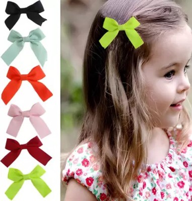 beautyitem 6 pc Bow Hair Clip for Baby Girls Hair Pins Hair Bows (Multicolor) Hair Clip(Multicolor)